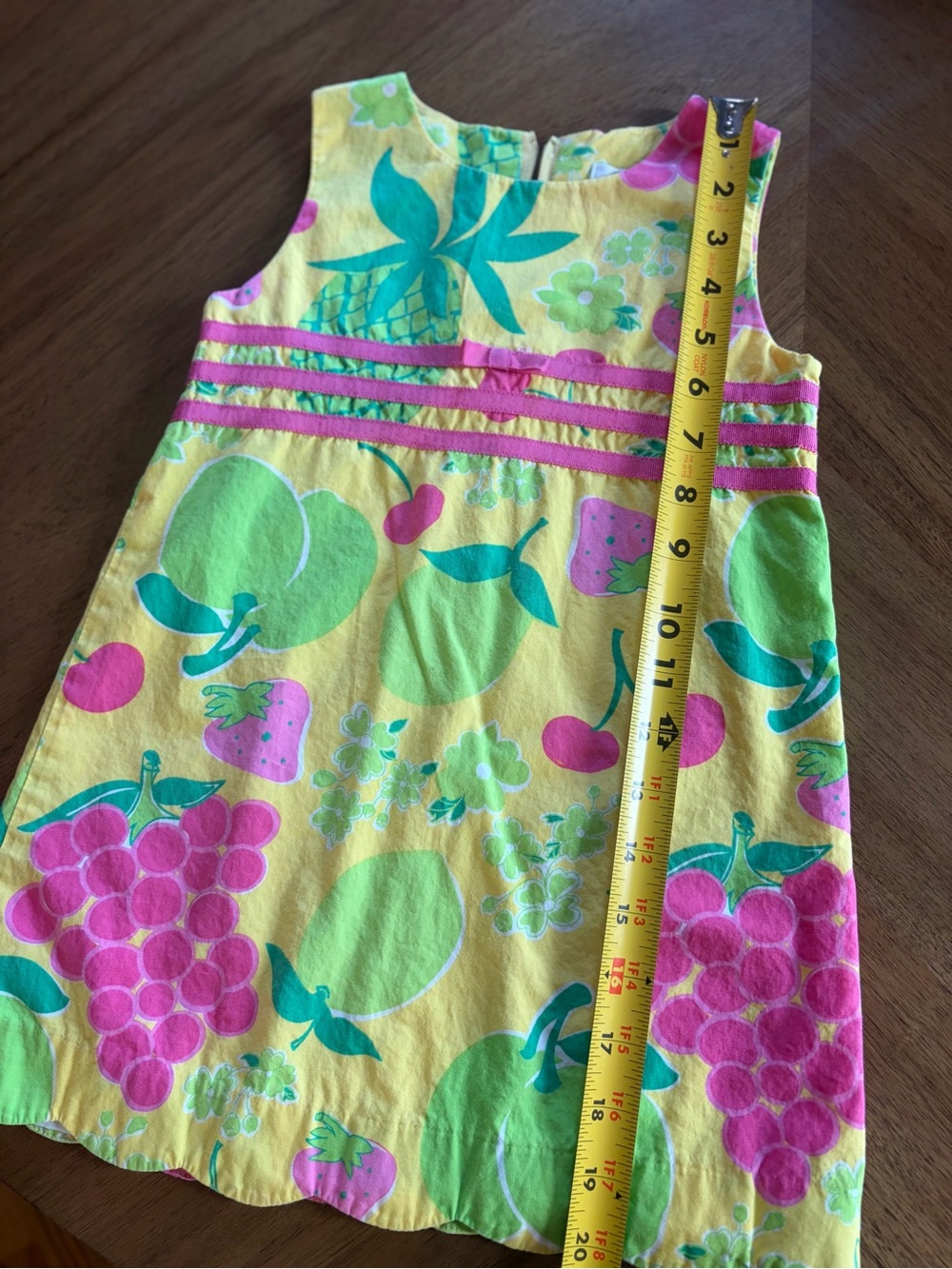 Lilly Pulitzer Yellow Fruit Print Shift Dress Size 4T